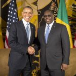Barack Obama meets Senegal's President Macky Sall for bilateral talks at the presidential palace in Dakar on June 27 2013. (AFP)