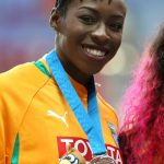 Murielle Ahore won a silver medal in the women's 100m at the 2013 IAAF World Championships in Moscow on August 12 2013. (Pic: AFP)