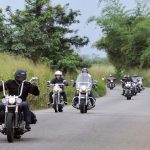 Members of the Elephant's Bikers club ride near San-Pedro. (Pic: AFP)