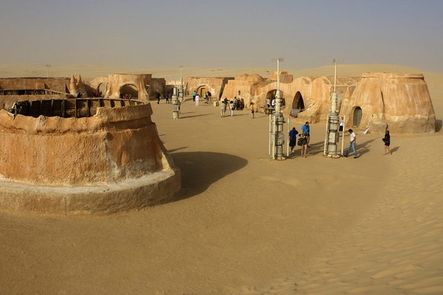 The set of Star Wars Episode 1 in the Sahara desert in Tunisia. (Pic: Flickr / Pondspider)