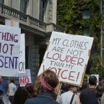 Protestors in London at a Slut Walk event in 2011. The Slut Walk initiative serves to protest against the perception that the way a woman dresses can justify rape and sexual violence. (Pic: Flickr / msmornington)