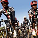 Members of the Kenyan Riders club, from left Samwel Ekiru, Suleiman Kangangi and Paul Ajiko. ‘The world has to watch out,’ says their coach Simon Blake. (Pic: Nicolas Leong)