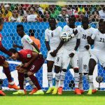 Portugal's Cristiano Ronaldo (L) takes a free kick during the World Cup Group G soccer match against Ghana. (Pic: Reuters)
