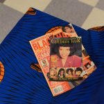 Black hair magazines from the 90s, African print fabric from Senegal and linoleum floor tiles are some of the materials that make up Nontsikelelo Mutiti's braiding salon installation. (Pic: Monika Uchiyama)