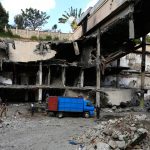 Men work on a damaged section of the Westgate shopping mall in Nairobi on January 21 2014. (Pic: Reuters)
