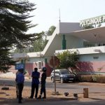 Police officers stand in front of the quarantined Pasteur clinic in Bamako on November 12 2014. (Pic: AFP)