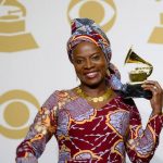 Angelique Kidjo, winner of the Best World Music Album Award for 'Eve', at the 57th Annual Grammy Awards on February 8. (Pic: AFP)