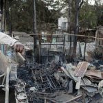Misale Legesse, an Ethiopian jazz drummer,shows the damage from a fire that ripped through Jazzamba jazz club, a milestone for Ethio-jazz in Addis Ababa, on February 16 2015. (Pic: AFP)