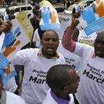 Kenyans, some of whom are members of a Christian lobby group, hold a protest against homosexuality in the capital Nairobi, on July 6, 2015, signalling to US President Barack Obama their opposition to gay rights ahead of his visit to Kenya. (Pic: AFP)