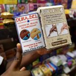 Skin whitening products for sale at a boutique at the Marche de Marcory in Abidjan. (Pic: AFP)