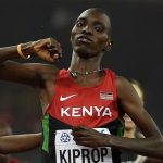 Asbel Kiprop celebrates as he wins the final of the men's 1500 metres athletics event at the 2015 IAAF World Championships at the "Bird's Nest" National Stadium in Beijing on August 30 2015. (Pic: AFP)